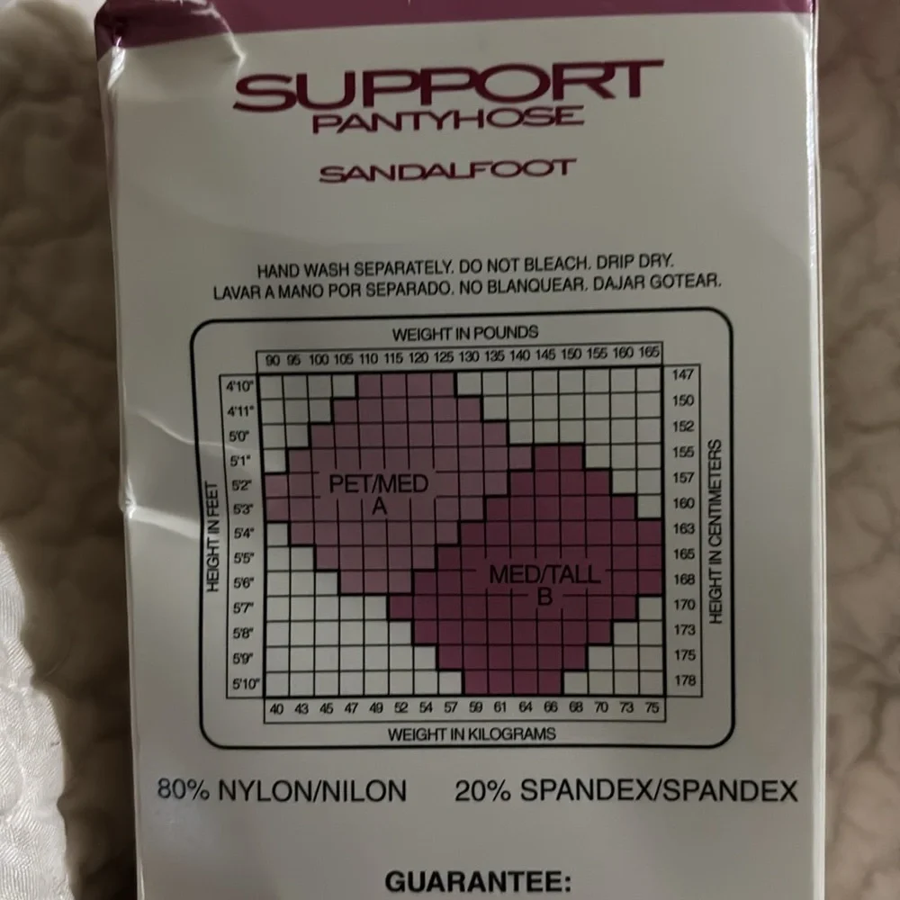 Vintage Basic Editions Sandalfoot Support Pantyhose Suntone 3 Pair